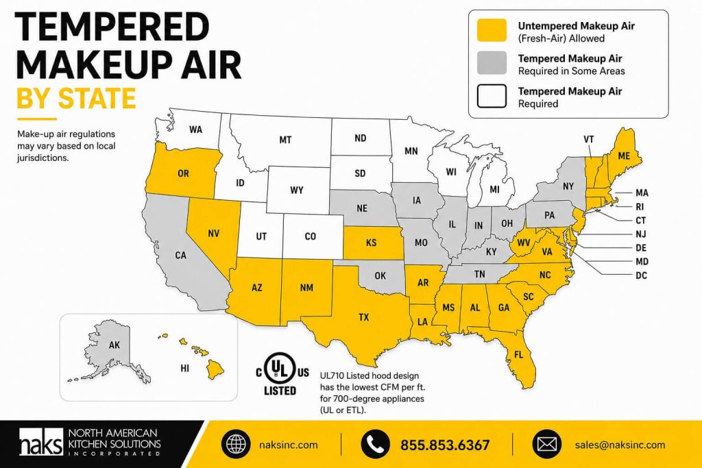 Tempered Makeup Air Requirements by State