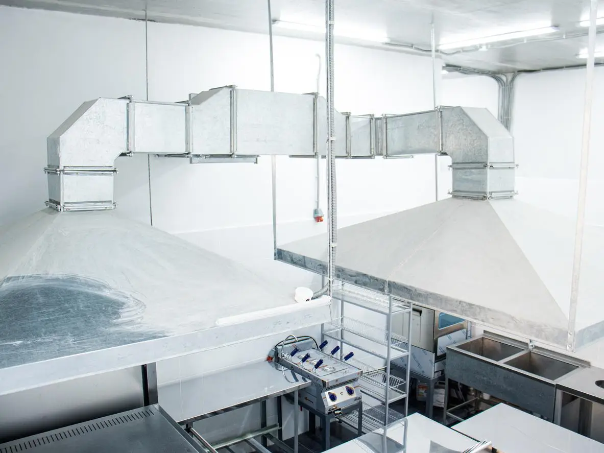 exhaust hoods with ductwork