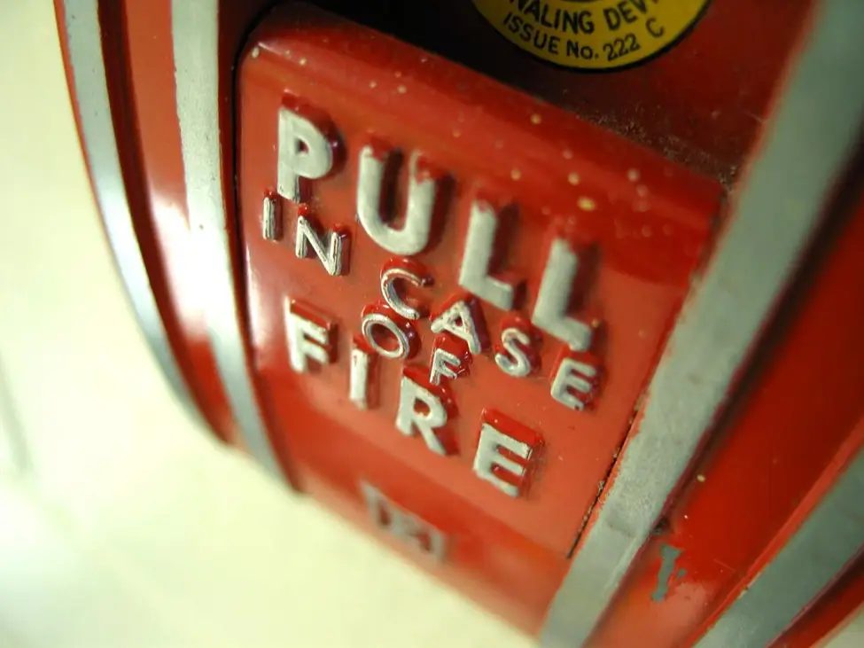 Pull in case of fire lever